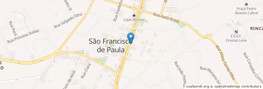 Mapa de ubicacion de Ekilíbiro en Brasile, Regione Sud, Rio Grande Do Sul, Região Geográfica Imediata De Caxias Do Sul, Região Geográfica Intermediária De Caxias Do Sul, São Francisco De Paula.