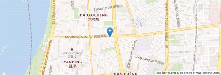 Mapa de ubicacion de 良芳川菜客家菜餐廳 en Taiwán, Nuevo Taipéi, Taipéi, 大同區.