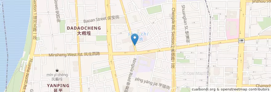 Mapa de ubicacion de 四海豆漿大王 en 台湾, 新北市, 台北市, 大同区.