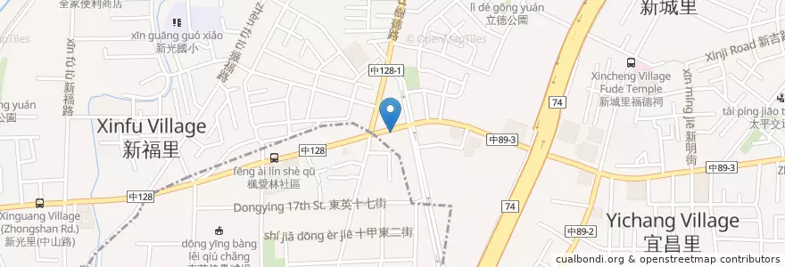 Mapa de ubicacion de 泰平洋 雲南泰式料理 en Taiwan, 臺中市, 太平區.