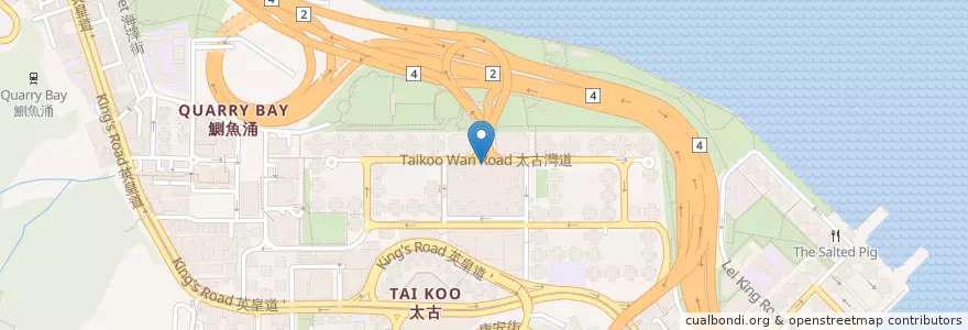 Mapa de ubicacion de Starbucks en 中国, 広東省, 香港, 香港島, 新界, 東區 Eastern District.