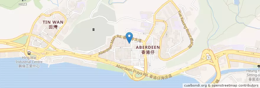 Mapa de ubicacion de Aberdeen Market en 중국, 광둥성, 홍콩, 홍콩섬, 신제, 南區 Southern District.