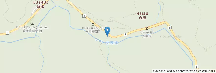 Mapa de ubicacion de 岳王亭 en Taiwan, Taiwan, Landkreis Hualien, Xiulin.