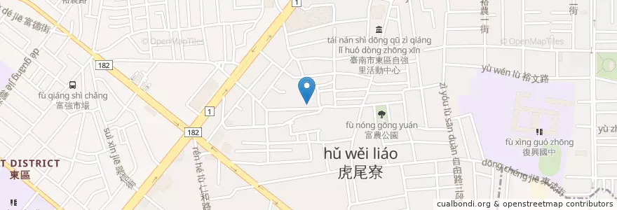 Mapa de ubicacion de 小廚星美食 en Taiwan, 臺南市, 東區.