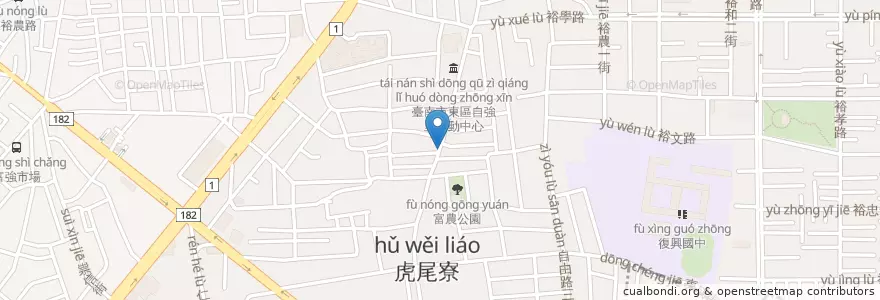 Mapa de ubicacion de 210麵館 en Taiwan, 臺南市, 東區.