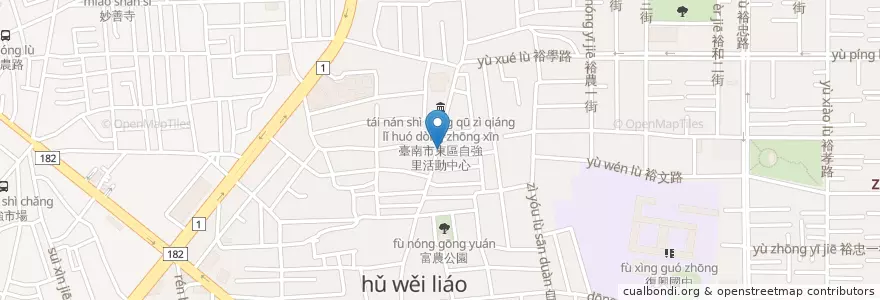 Mapa de ubicacion de 千香漢堡-富農店 en 台湾, 台南市, 東区.