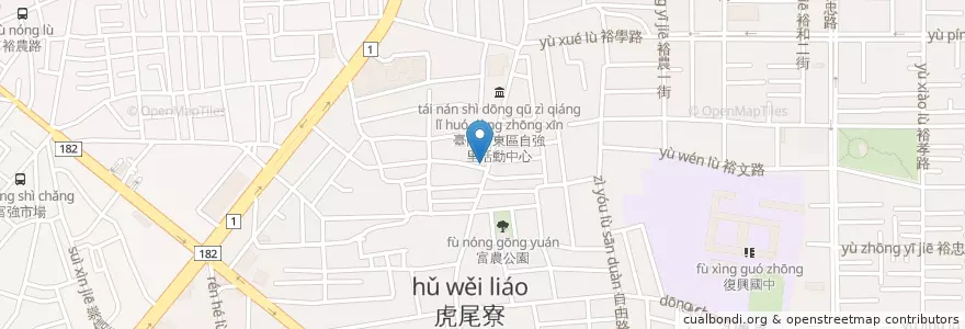 Mapa de ubicacion de 八方雲集鍋貼水餃專賣店 en Taiwán, 臺南市, 東區.