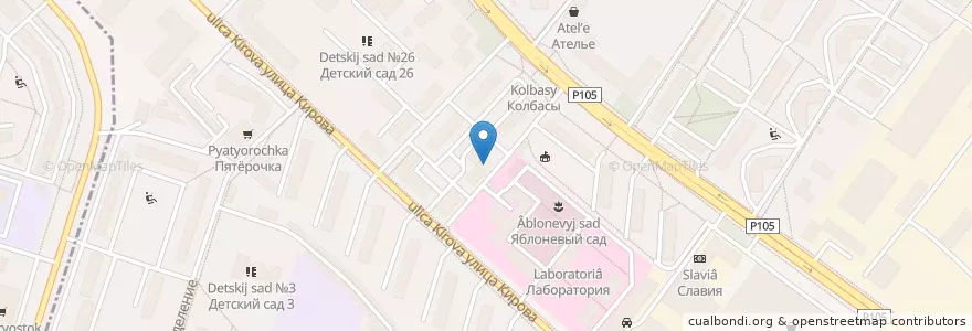 Mapa de ubicacion de Поликлиника № 5 en 俄罗斯/俄羅斯, Центральный Федеральный Округ, 莫斯科州, Городской Округ Люберцы.