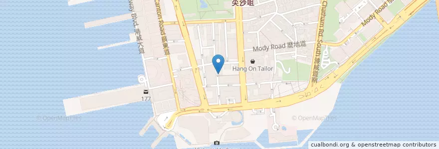 Mapa de ubicacion de 恒生銀行 Hang Seng Bank en 중국, 광둥성, 홍콩, 신제, 油尖旺區 Yau Tsim Mong District.