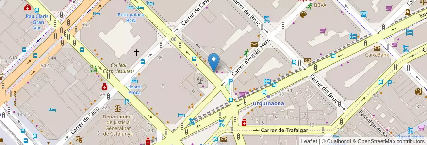 Mapa de ubicacion de 485 - (PK) Plaça Urquinaona en Испания, Каталония, Барселона, Барселонес, Барселона.
