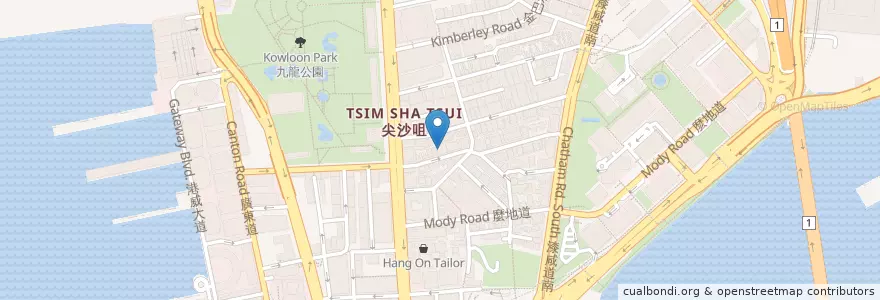 Mapa de ubicacion de Korean Restaurant en 中国, 広東省, 香港, 九龍, 新界, 油尖旺區 Yau Tsim Mong District.