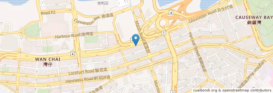 Mapa de ubicacion de 華懋世紀廣場停車場 en 中国, 广东省, 香港, 香港島, 新界, 灣仔區.