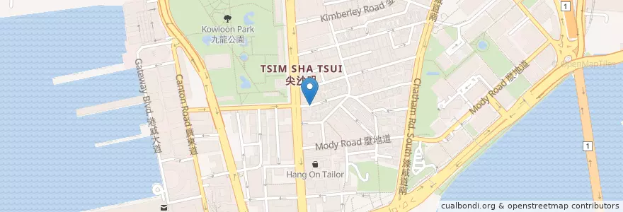 Mapa de ubicacion de Pizza Hut en China, Cantão, Hong Kong, Kowloon, Novos Territórios, 油尖旺區 Yau Tsim Mong District.