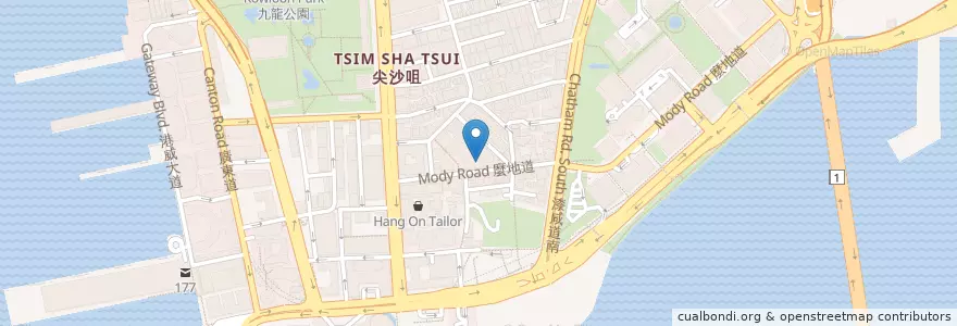 Mapa de ubicacion de Pizza Express en Китай, Гуандун, Гонконг, Цзюлун, Новые Территории, 油尖旺區 Yau Tsim Mong District.