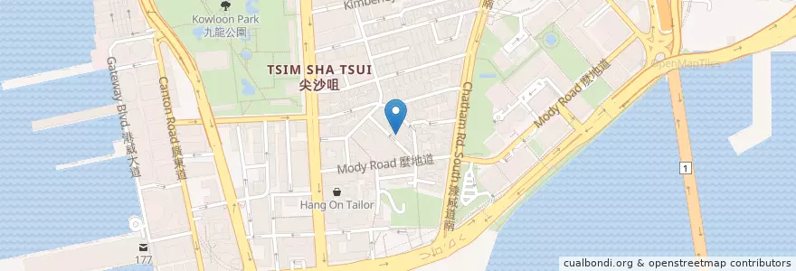 Mapa de ubicacion de Biergarten en Chine, Guangdong, Hong Kong, Kowloon, Nouveaux Territoires, 油尖旺區 Yau Tsim Mong District.