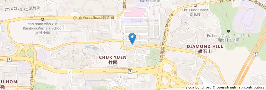 Mapa de ubicacion de Caring Dental en China, Guangdong, Hong Kong, Kowloon, Wilayah Baru, 黃大仙區 Wong Tai Sin District.