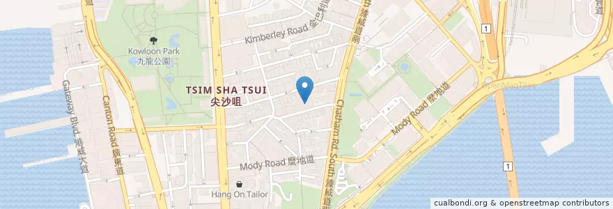 Mapa de ubicacion de Won Pungwon Korean Restaurant en Çin, Guangdong, Hong Kong, Kowloon, Yeni Bölgeler, 油尖旺區 Yau Tsim Mong District.