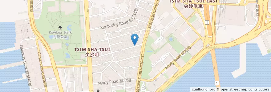 Mapa de ubicacion de Charlie Brown Café en Китай, Гуандун, Гонконг, Цзюлун, Новые Территории, 油尖旺區 Yau Tsim Mong District.