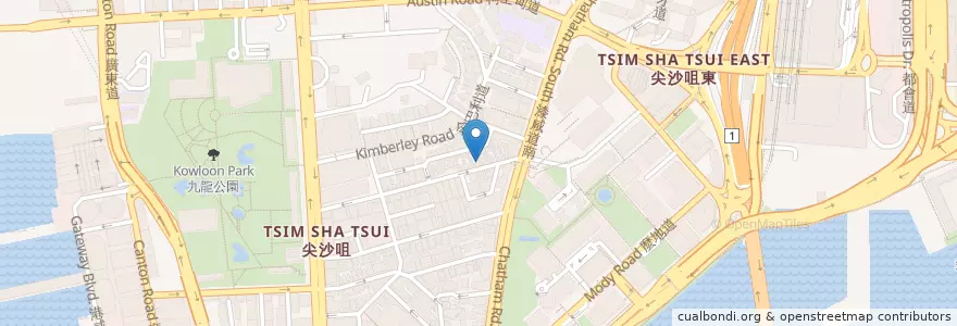Mapa de ubicacion de Parkland en 중국, 광둥성, 홍콩, 가우룽, 신제, 油尖旺區 Yau Tsim Mong District.