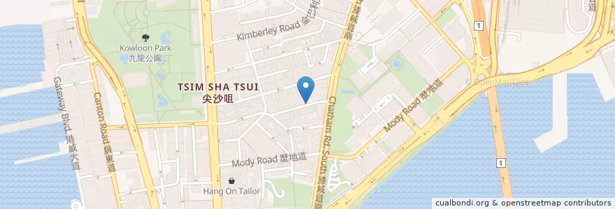 Mapa de ubicacion de Al Dente en China, Cantão, Hong Kong, Kowloon, Novos Territórios, 油尖旺區 Yau Tsim Mong District.