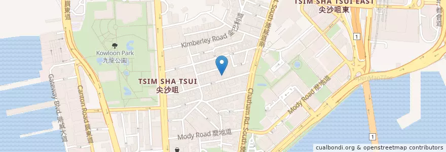 Mapa de ubicacion de Guangdong Barbecue Restaurant en China, Guangdong, Hongkong, Kowloon, New Territories, 油尖旺區 Yau Tsim Mong District.