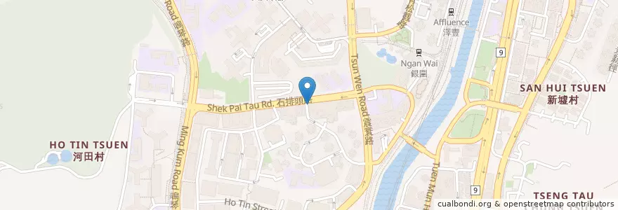 Mapa de ubicacion de Yue Ming Yuen Restaurant en China, Hong Kong, Guangdong, Wilayah Baru, 屯門區 Tuen Mun District.