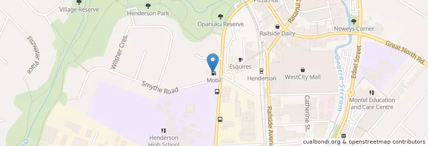 Mapa de ubicacion de Mobil en 新西兰, Auckland, Henderson-Massey.