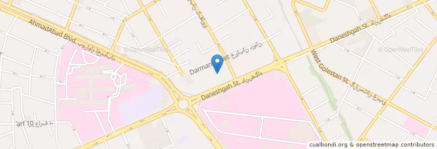 Mapa de ubicacion de مطب دکتر رضا رجبیان en Iran, Khorassan Ravazi, شهرستان مشهد, مشهد, بخش مرکزی شهرستان مشهد.