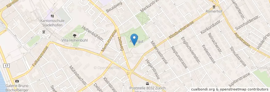 Mapa de ubicacion de Artergut en Schweiz/Suisse/Svizzera/Svizra, Zürich, Bezirk Zürich, Zürich.