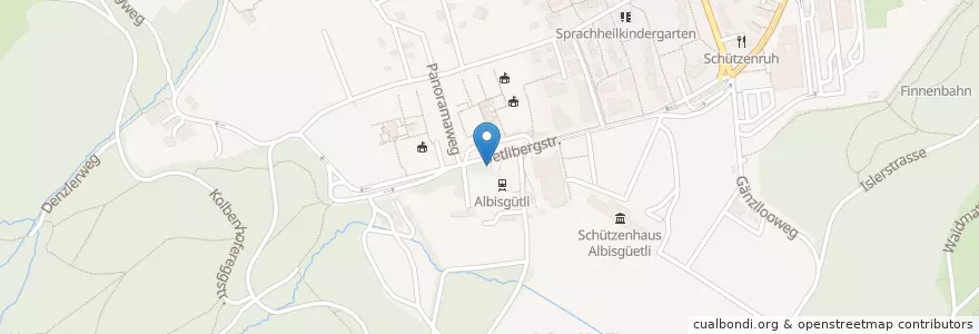 Mapa de ubicacion de Albisgütli en Zwitserland, Zürich, Bezirk Zürich, Zürich.