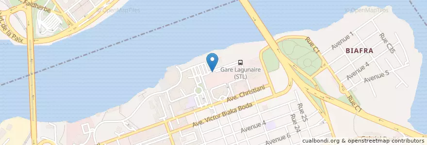 Mapa de ubicacion de Groupe Scolaire Front Lagunaire en Ivory Coast, Abidjan, Treichville.