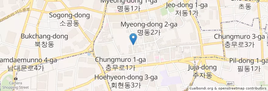 Mapa de ubicacion de Chicago Pizza en Zuid-Korea, Seoel, 중구, 명동.