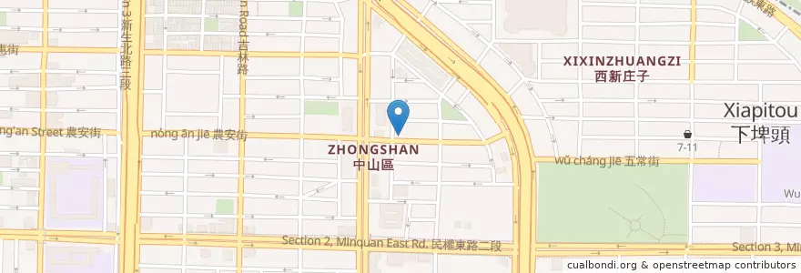 Mapa de ubicacion de 寶島味牛肉麵 en 台湾, 新北市, 台北市, 中山区.