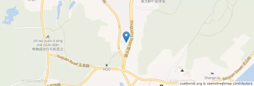 Mapa de ubicacion de 旅行者酒吧 en چین, چجیانگ, هانگژو, 西湖区.