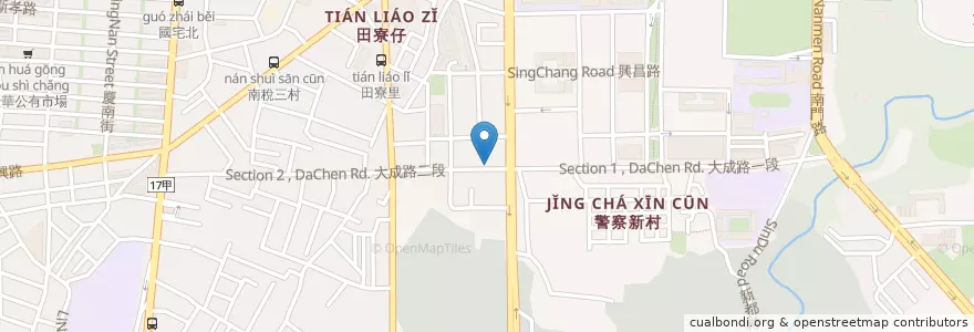 Mapa de ubicacion de 二段6號焦糖煉乳包心粉圓 en تايوان, تاينان, 南區.