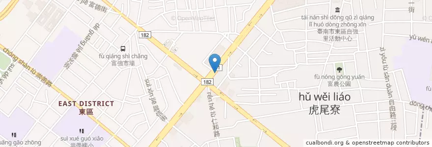 Mapa de ubicacion de 榮恩藥局 en تایوان, 臺南市, 東區.