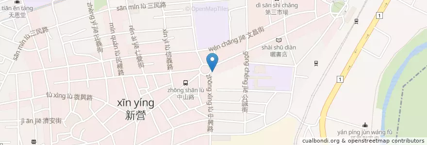 Mapa de ubicacion de 極鮮火鍋 en 타이완, 타이난 시, 新營區.
