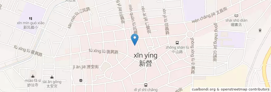 Mapa de ubicacion de 德興外家醫科診所 en Taiwan, Tainan, Xinying.