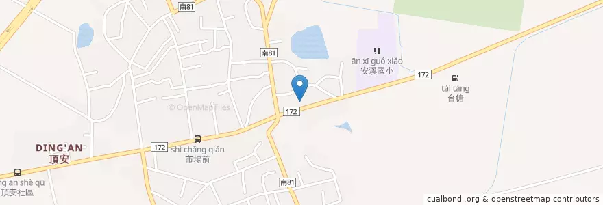 Mapa de ubicacion de 福安寺 en Taiwan, Tainan, Houbi District.