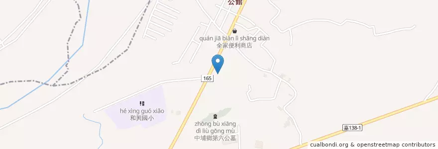 Mapa de ubicacion de 公館萬善公 en Тайвань, Тайвань, Цзяи, 中埔鄉.