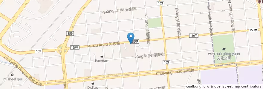 Mapa de ubicacion de 凱基商業銀行 en 臺灣, 臺灣省, 嘉義市, 嘉義縣, 西區.