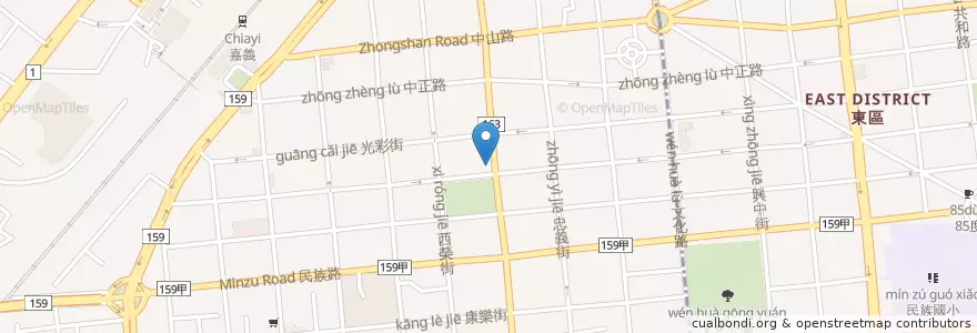 Mapa de ubicacion de 中華動物醫院 en تایوان, 臺灣省, 嘉義市, 嘉義縣, 西區.
