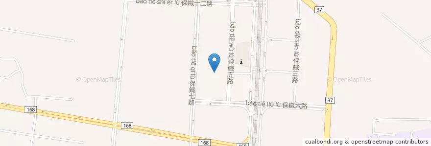 Mapa de ubicacion de 嘉義高鐵站 en 타이완, 타이완성, 자이 현, 타이바오 시.