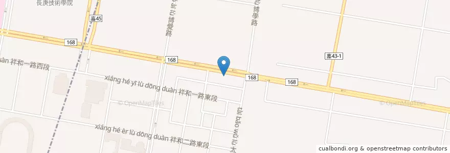 Mapa de ubicacion de 東石靈糧福音中心 en Taiwán, Provincia De Taiwán, Condado De Chiayi, Taibao.