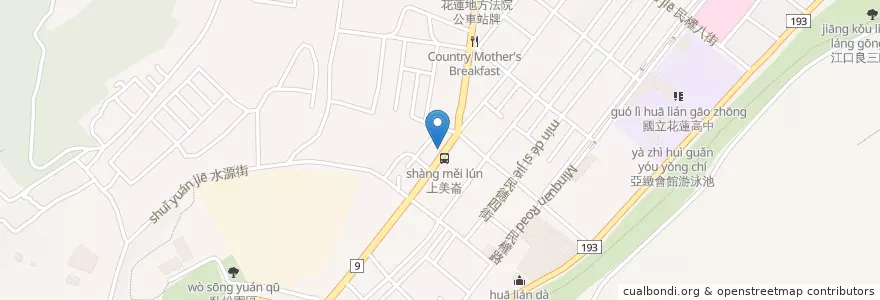 Mapa de ubicacion de 辰舍複合餐廳 en Taïwan, Province De Taïwan, Comté De Hualien, Hualien.