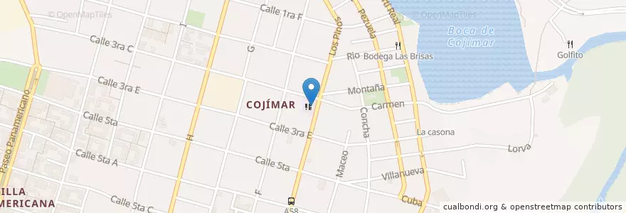Mapa de ubicacion de Policlínico de Cojímar en Cuba, L'Avana, Habana Del Este.