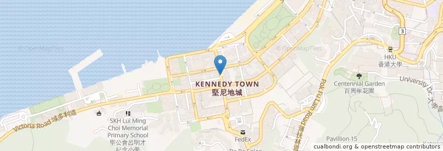 Mapa de ubicacion de 祥香茶餐廳 en الصين, غوانغدونغ, هونغ كونغ, جزيرة هونغ كونغ, الأقاليم الجديدة, 中西區 Central And Western District.