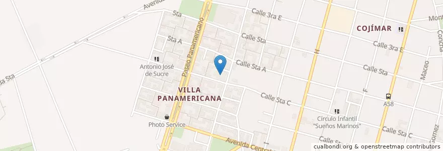Mapa de ubicacion de Escuela Primaria "José Gervacio Artigas Pascual" en 쿠바, La Habana, Habana Del Este.