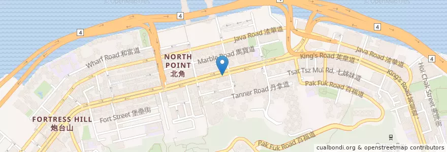 Mapa de ubicacion de Shanchai Commercial Bank en 中国, 広東省, 香港, 香港島, 新界, 東區 Eastern District.