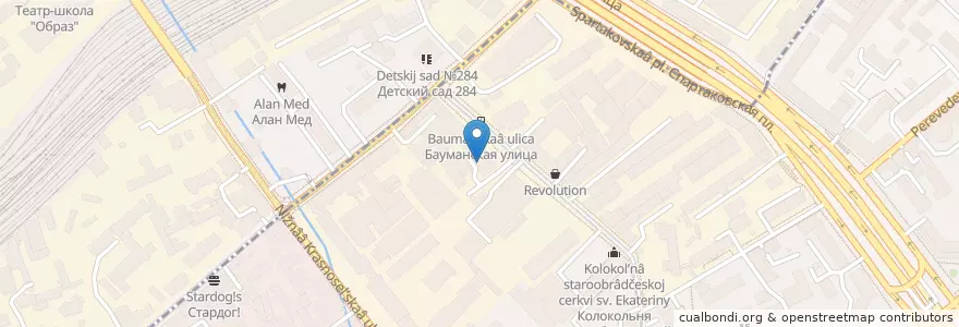 Mapa de ubicacion de The Hummus en Россия, Центральный Федеральный Округ, Москва, Центральный Административный Округ, Басманный Район, Красносельский Район.